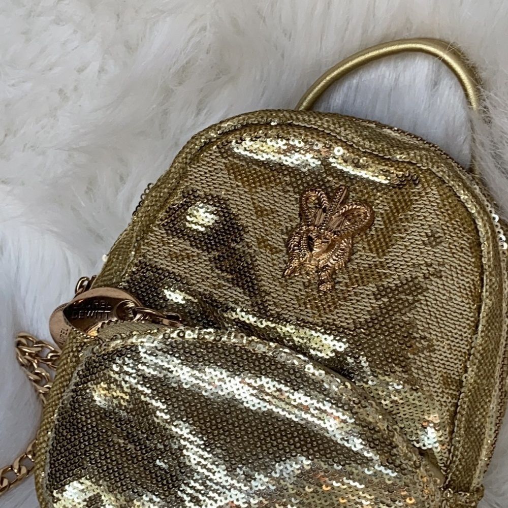 Laurel Dewitt Gold Sequence Chain Backpack Purse - image 5